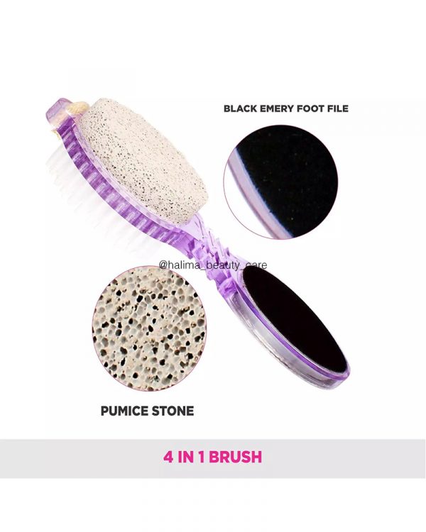 PROFESSIONAL 4 IN 1 MULTI USE PEDICURE PADDLE BRUSH AND MANICURE BRUSH